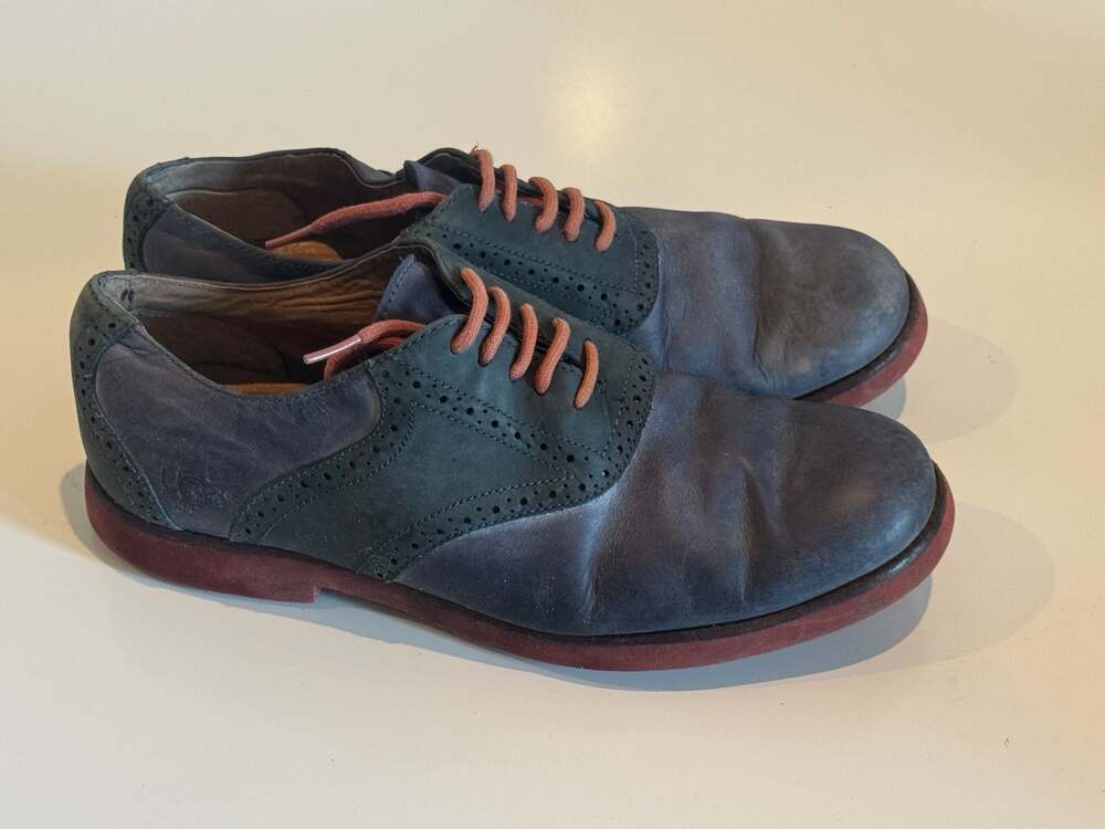 UGG Holston Leather Oxford Wingtip Brogue Shoes Blue Men's Size 10.5